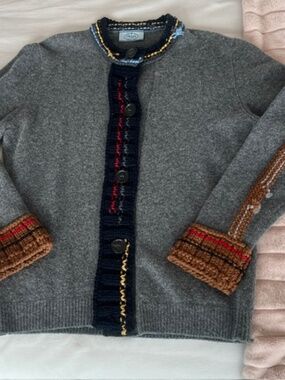 Prada Wool Cardigan w/ Crochet Trim EU 42 (US 6-8)